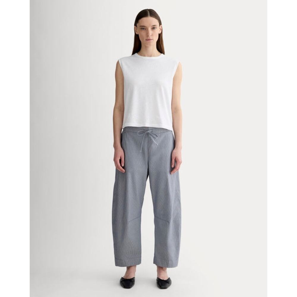 NWT Everlane Women's The Easy Barrel Pant in Dark Denim Pinstripe size XS
